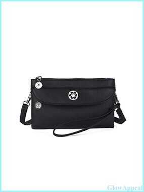 Vegan Leather Small Crossbody Bag Wristlet Clutch Purse Removable Strap